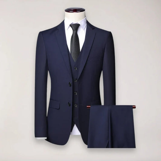 Men's Three-Piece Formal Suit - Classic Blazer, Vest & Trousers