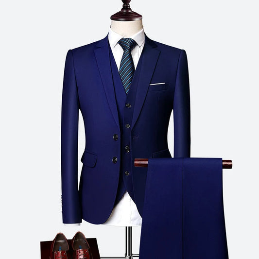 Men's Three-Piece Suit - Classic Formal Wear for Events