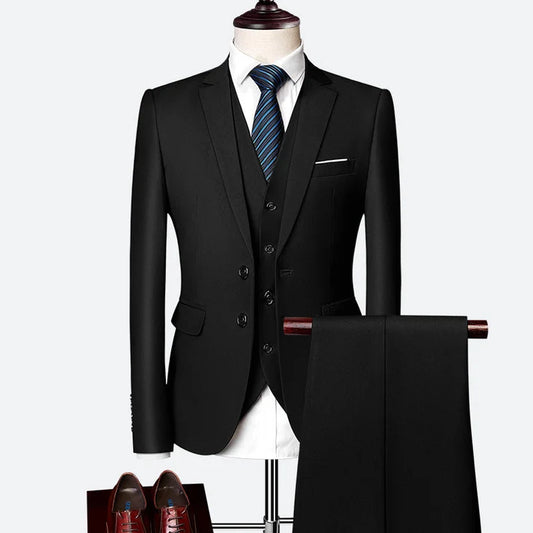 Men's Three-Piece Suit - Classic Formal Wear for Events