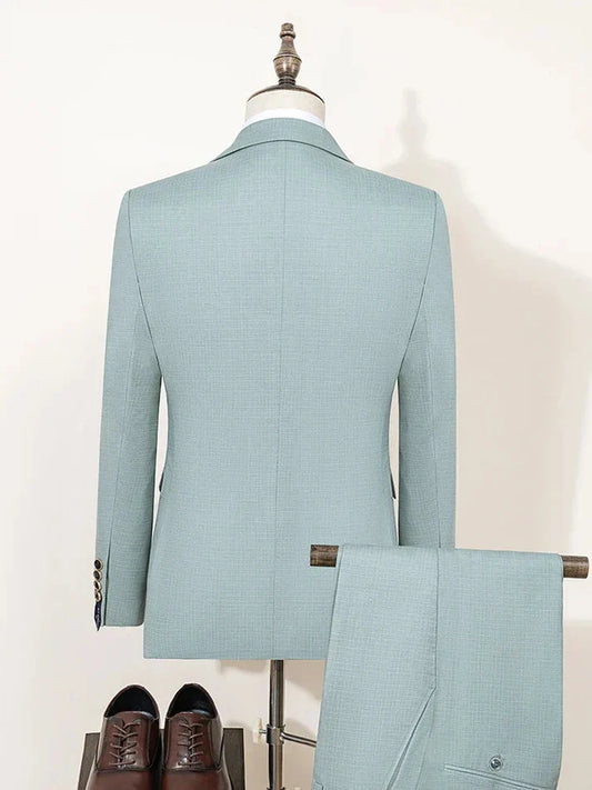 Men's Slim Fit Three-Piece Suit for Summer & Formal Events